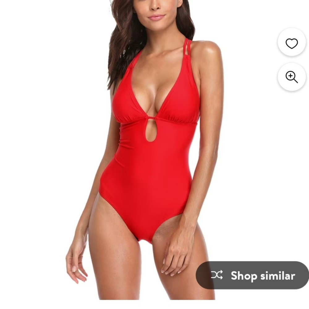 NWT Enjoy the Sunshine One Piece Swimsuit in red. Size XL